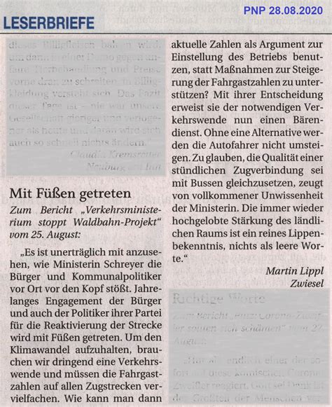 pnp leserbriefe heute.